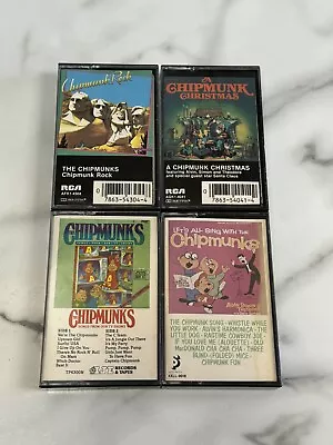 Vintage Lot Of 4 Alvin And The Chipmunks Cassette Tales Rock Christmas • $14.99