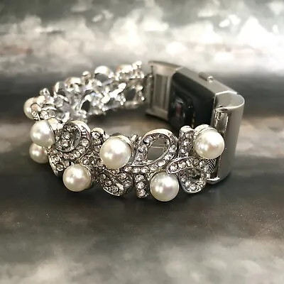 $84.35 • Buy Apple Watch Band Women IWatch Jewelry Fitbit Bracelet Rose Gold Faux Pearl 1