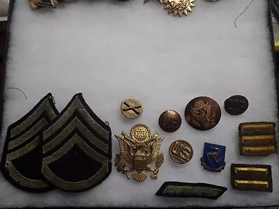 £20 • Buy WW2 Era Us Army Uniform Patches Rank Badges Collar Tabs Cap Badges Officer