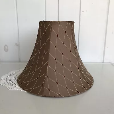 Bell Lamp Shade Light Beige 6 Panel Spider Fitter 10 3/8  T X 14  W Fabric Lined • $29.50
