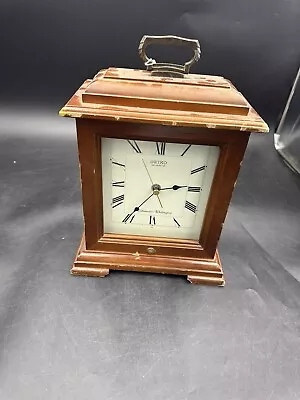 Vintage Working Seiko Quartz Westminster Whittington Wooden Mantle Chime Clock • $50