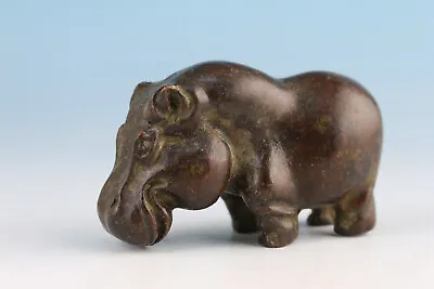 £23.99 • Buy Japanese Bronze Old Hippo Hema Statue Figure Collectable Ornament Netsuke