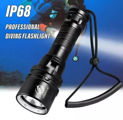 XL LED Professional Diving Lamp Underwater Up To 100M IP68✔ Waterproof Flashlight  • £35.86