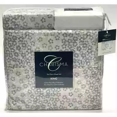 NEW Charisma King Sheet Set 6pc 100% Microfiber Polyester Brushed Cherry Blossom • $49.99