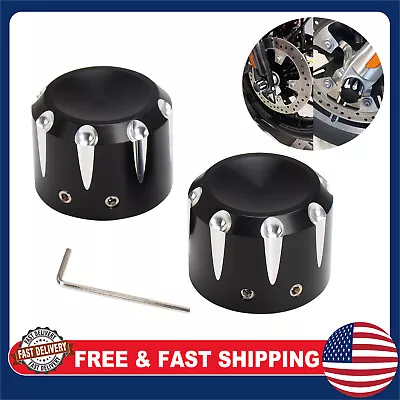 2 Pcs Front Axle Nut Cover For Harley V-Rod Touring Road Glide Softail Fat Bob • $19.34