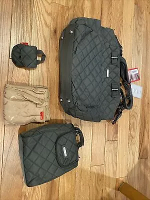 StorkSak Navy Quilted Large Diaper Tote Bag Cooler Bag Pacifier Case • $85