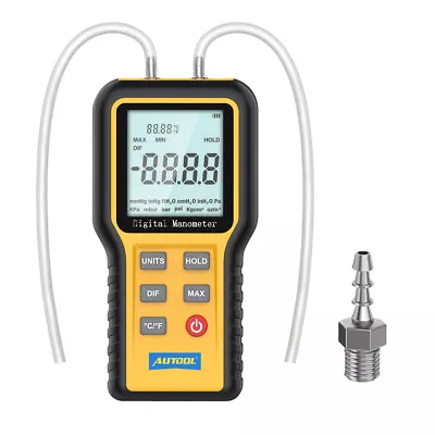Digital Manometer Dual Port Air Pressure Gauge HVAC Gas Meter Tester LCD Display • $36.99