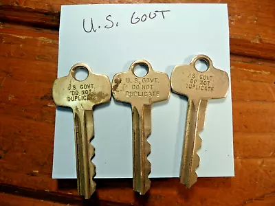 Lot Of 3 Lock KEYS  Vintage US GOVT Do Not Duplicate • $7