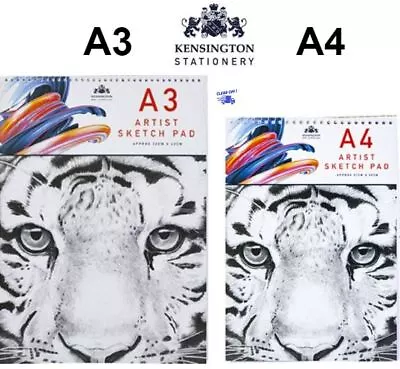£3.25 • Buy Sketch Book Drawing Pad White Cartridge Paper A4 / A3 Art Spiral Bound