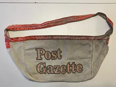 Vintage Pittsburgh Post-Gazette Newspaper Delivery Carrier Paperboy Bag 1980s • $25