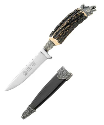 $350.95 • Buy Puma Keiler Skinner Staghorn Handle Fixed Blade Knife, Leather Sheath - 112596