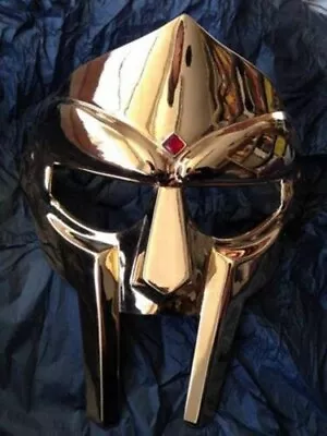 MF Doom Style Mask Gladiator Mad-villain Steel Brass Face Armor Medieval Gift • $44.50