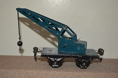 Marklin Prewar O Gauge Train Car Crane Freight Derrick Blue Germany • $132.71