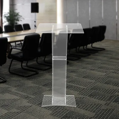 Acrylic Podium School Conference Clear Lectern Speech Stand Plexiglass Pulpit • $112.11