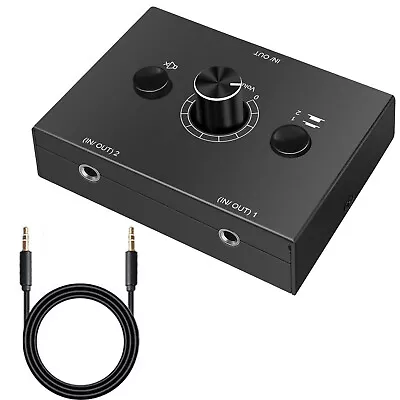 2 Way Audio Switcher Audio Switcher Splitter 3.5mm Switch 2 In 1 Out /1 In 2 Out • £16.62