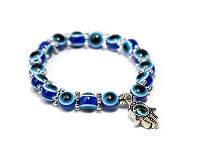 Turkish Evil Eye Bracelet Hamsa Hand Greek Mati Bangle Jewellery For Adults • $5.75