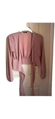£3 • Buy Boohoo Ladies Top. Tie Front. Pink, Size 8