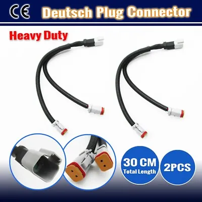 2x Deutsch Plug Y Cable 30CM Connector DT 2 To 1 Wiring Harness Joiner Light Bar • $18.95