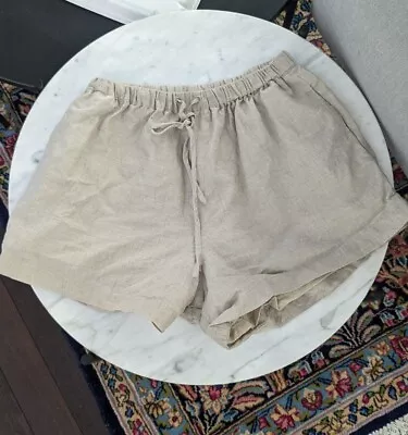 Zulu & Zephyr Beige Linen Shorts Size 6 • $30