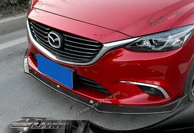 For 14-18 Mazda6 Mazda 6 Carbon Look Front Bumper Body Splitter Spoiler Lip 3PC • $53.49