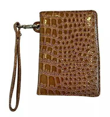 The Metropolitan Milano Brown/beige Croc Embossed Wallet Cell Phone Case Small • $15