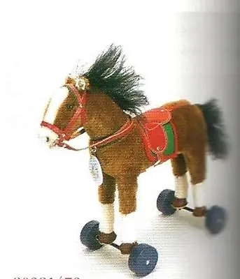 Steiff  Horse On Wheels-1932  Ean 420146 Mohair Horse On Wheels 35 Cm Club-1998 • $505.92