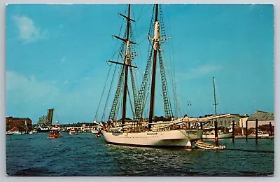 The Shenandoah Sailing Vessel Schooner Docked Mystic River CN Postcard • $5.50