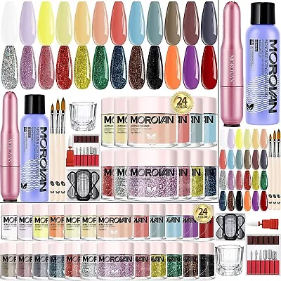 Morovan Acrylic Nail Kit With Everything - 24 Colors Glitter Acrylic + FREE GIFT • $26.99