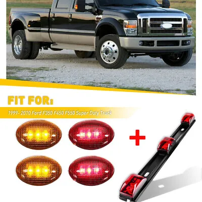 For 99-10 Ford F350 Bright Red&Amber LED Dually Bed Fender Lights +ID Tail Light • $25.99