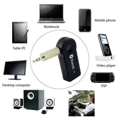 £2.99 • Buy Wireless Car Bluetooth Transmitter Adapter Receiver 3.5MM AUX Audio Stereo Music