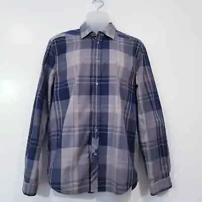 7 For All Mankind Plaid Metallic Button Front Shirts Men Sz Medium Long Sleeves • $20