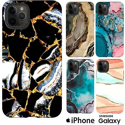 $17.95 • Buy Shockproof Case Cover Marble Tiles Set Gold Accented Hues Unique Designs Bold