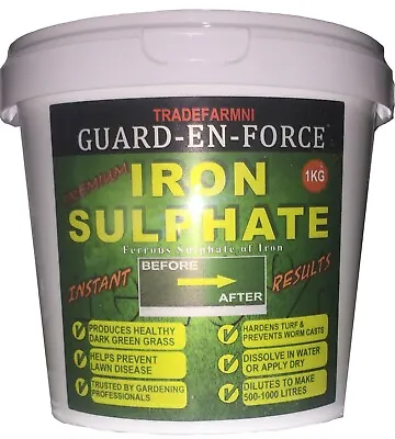 Iron Sulphate LAWN FERTILISER And CONDITIONER  - 1KG TUB PURE LAWN TONIC • £9.95