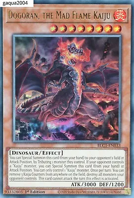 YuGiOh Dogoran The Mad Flame Kaiju BLC1-EN033 Gold Ultra Rare 1st Edition • £2.39