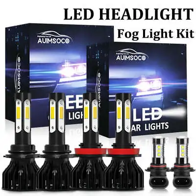 For Ford F-150 2015-2019 9005 H11 6000K LED Headlights 9145 9140 Fog Bulbs Kit • $59.99