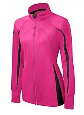 New Women's Mizuno $54 Zip Up Bright Pink Fitted Volleyball Jacket Size XXS • $24.99