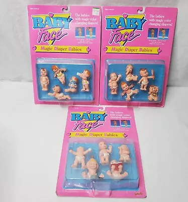 Vtg Galoob Baby Face Magic Diaper Babies Lot 3 Packs Color Changing Diapers New • $106.25