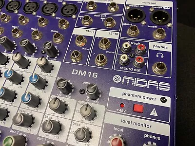 Used MIDAS DM16 16 Input Analog Live Studio Mixer With 12 Mic Preamps Low Miles • $399