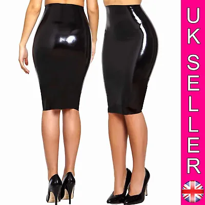 Womens Moulded Latex/Rubber Pencil Skirt SML 100% Natural Glamour Goth Fetish • £29.99