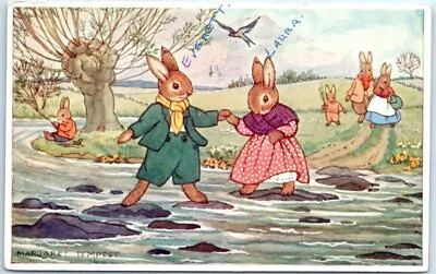 Postcard - Bunny Print By Margaret Tempest • $3.46