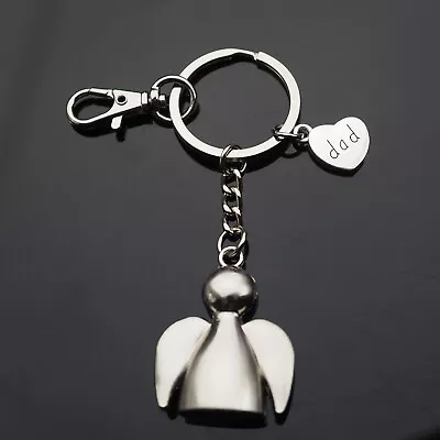 Dad Heart - Angel Wings 3D Charm Pendant Keychain Key Chain Clip • $6.99