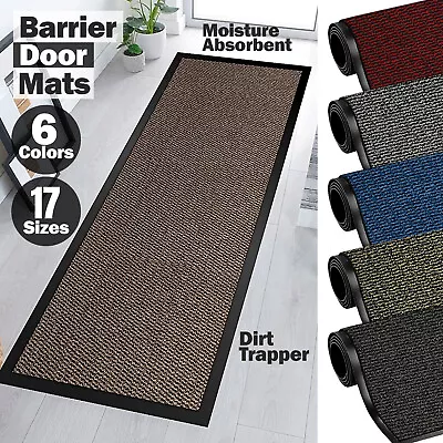 Barrier Mat Entrance Door Mat Heavy Duty Non Slip Dirt Trapper Rubber Back Rugs • £6.92