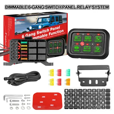 6 Gang Switch Panel Electronic Relay System For LED Light Bar Pod Boat Marine US • $69.99