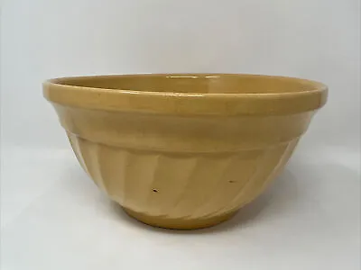 Vintage Antique ? CANADA #9 Marked Yellow Ware Swirl MIXING BOWL Medalta? • $39.99
