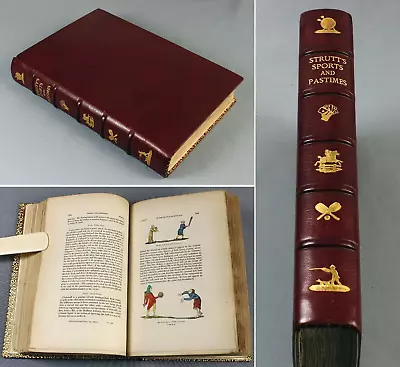 1845 SPORTS And Pastimes ENGLAND Hand-coloured Version ZAEHNSDORF Binding • $752.22