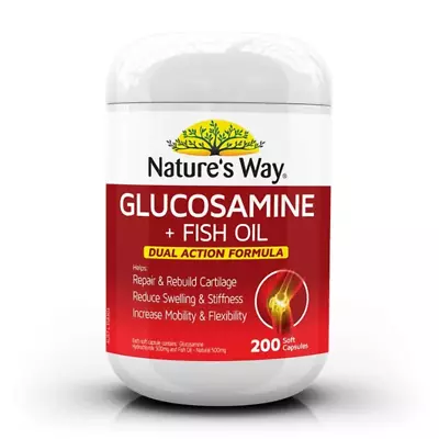 Natures Way Glucosamine Plus Fish Oil 200 Capsules • $31