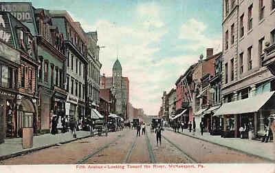 View Of Fifth Avenue Looking Toward The River McKeesport Pennsylvania PA 1909 • $8.95