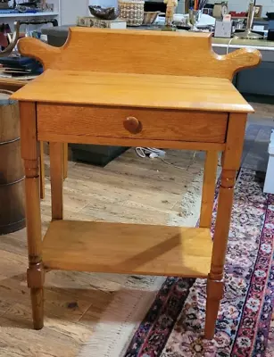 Vintage 1 Drawer Nightstand End Table Solid Wood Funky Original Top Design • $89.99