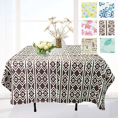 52 X52  Flannel Backed Tablecloth Heavy Duty Waterproof Table Cover Wipe Clean • $6.99