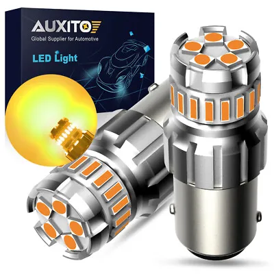 AUXITO 1156 Amber Yellow LED Turn Signal Indicator Parking Light Bulbs CANBUS • $14.99